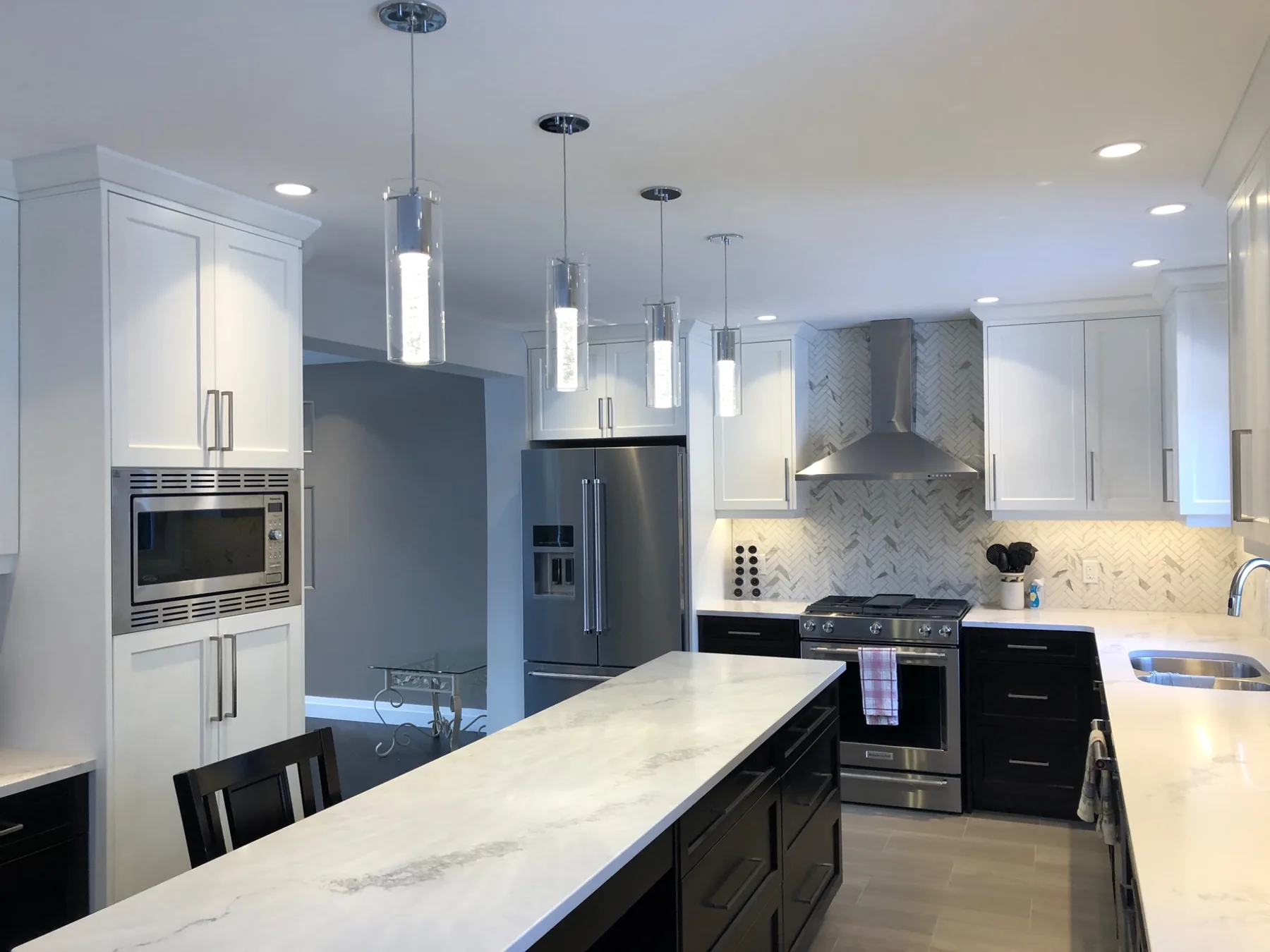 Custom black and white kitchen renovation